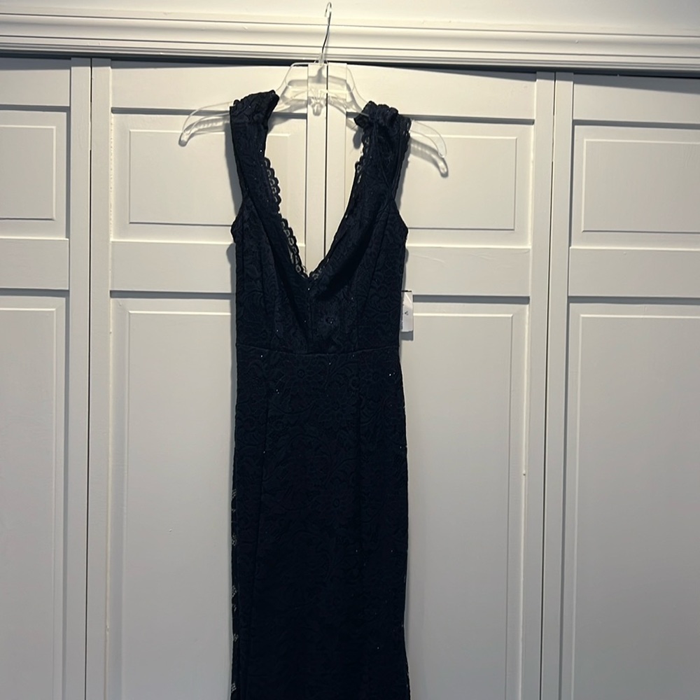 Windsor long navy dress